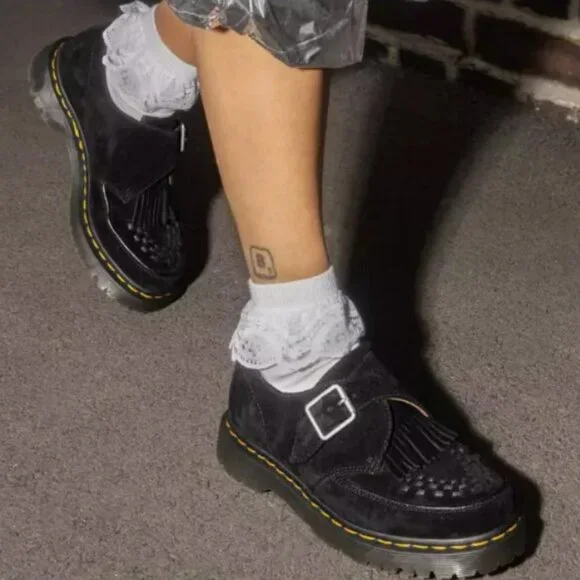 DR. MARTENS Ramsey Kiltie WOVEN Buckle Monk Loafer Creepers MSRP$210 CHIC&UNIQUE - Picture 1 of 13